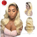 1B 613 Full Lace Wig Human Hair Body Wave, Transparent Lace Colour Remy #613 Blonde 100% Virgin Human Hair Full Lace Wigs